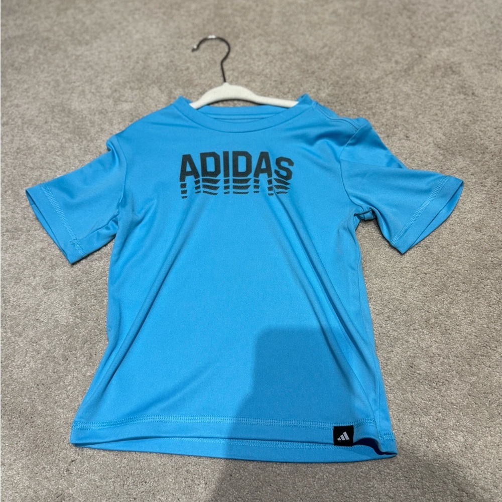 Adidas Sky Blue Tee with Bold Logo